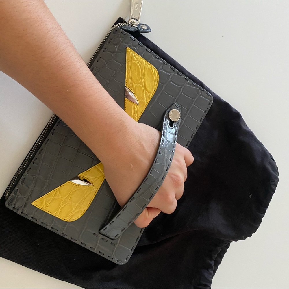 FENDI SELLERIA CLUTCH CROCODILE LEATHER
